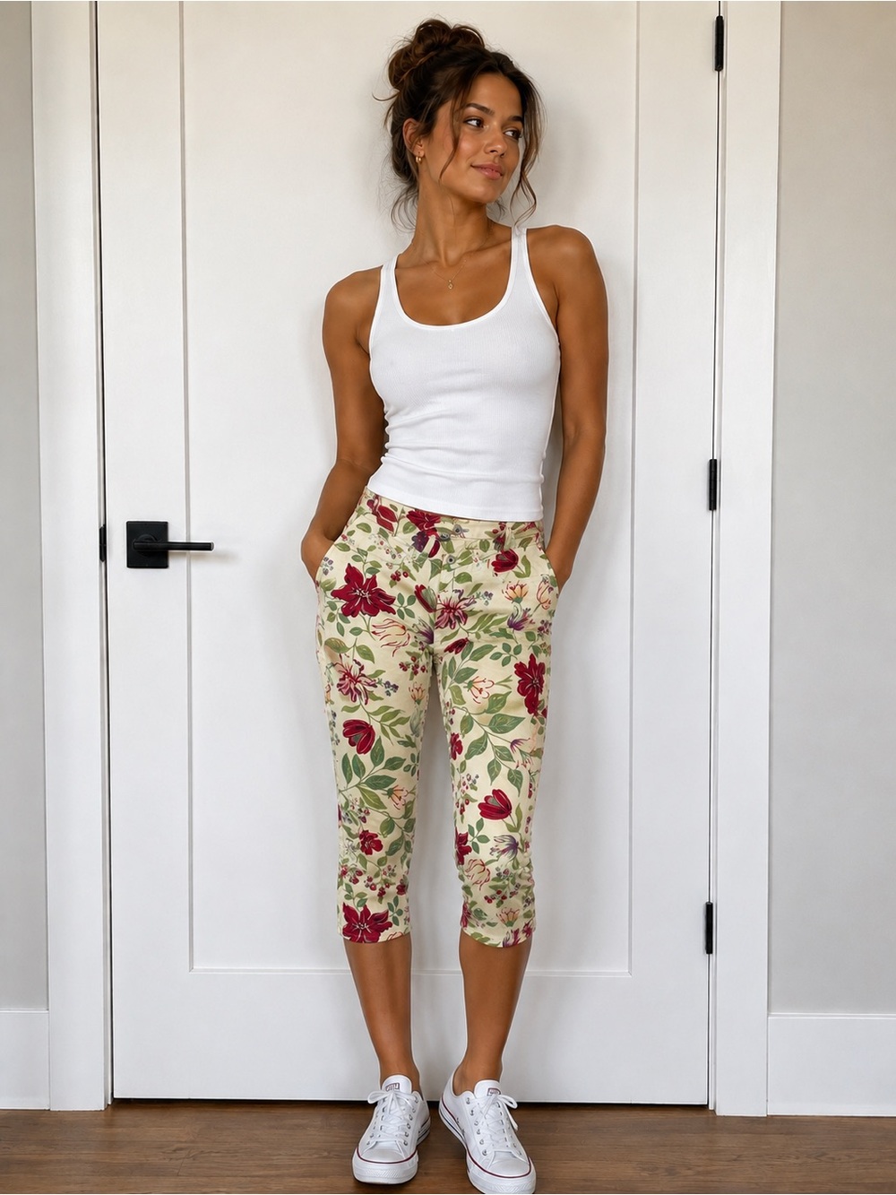 Vintage Gap Cotton Floral Capri Pants - Size 2